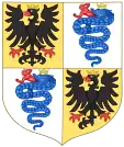Armoiries des Sforza de Milan, écartelées de l'Empire et de Visconti.