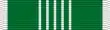 Width-44 myrtle green ribbon with width-3 white stripes at the edges and five width-1 stripes down the center; the central white stripes are width-2 apart