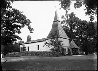 L'ancienne église Saint-Michel en 1897, photographiée par Félix Arnaudin