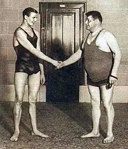 Arne Borg et Georges Michel à Bruxelles en avril 1927 lors d'une exhibition nautique.