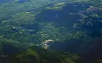 Vue d’Arquata del Tronto depuis le Mont Vettore.