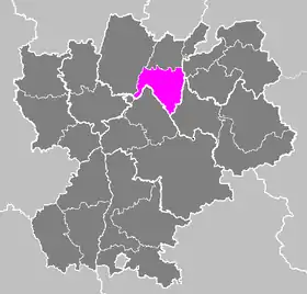 L'arrondissement de Belley dans la région Rhône-Alpes.