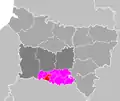 Situation du canton de Chantilly dans le département de l'Oise avant 2015.