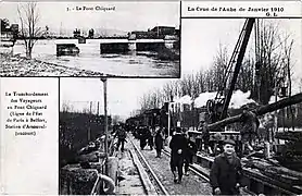 La gare d'Arsonval-Jaucourt lors de la crue de 1910,