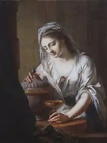 Augusta Reuss d'Ebersdorf comme Artemisia (1775), tableau de Johann Heinrich Tischbein