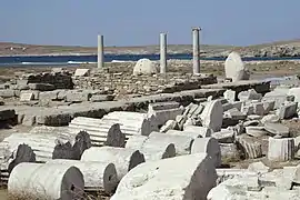Le temple d'Artémis à Délos.