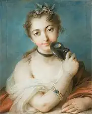 Ritratto femminile con maschera de Rosalba Carriera