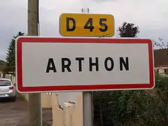 Le panneau d'entrée d’agglomération, en 2012.