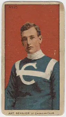 Description de l'image Arthur Bernier hockey card 1.jpg.