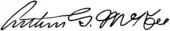 Signature de Arthur Glenn McKee