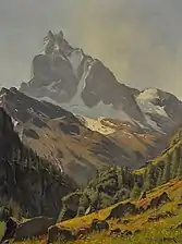 Paysage alpestre, Le Besso, en Valais (vers 1900), musée historique de Lausanne.