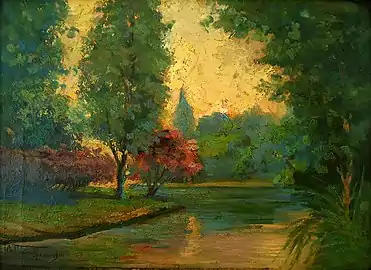 Paysage européen au coucher du soleil, 1911.