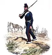 Artillerie de montagne française - Tenue de campagne vers 1840.