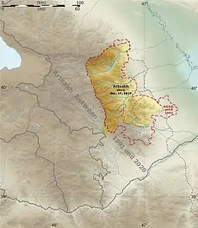 Voir sur la carte topographique du Haut-Karabagh