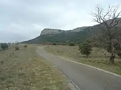 La falaise du Clergue (582 m).