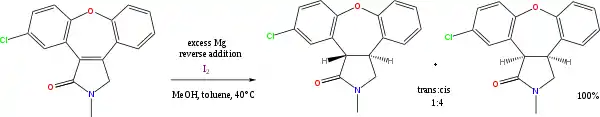 Réduction par le magnérsium/méthanol dans la synthèse de l'asénapine