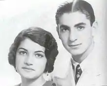 Ashraf Pahlavi (26/10/1919-07/01/2016) et Mohammad Reza Pahlavi (26/10/1919-27/07/1980), chah d'Iran, en 1936.