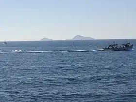 Les îles Christianá vues depuis Santorin