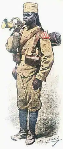 Askari Ostafrika. Planche de Richard Knötel (1914).