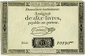 Assignat de 10 livres.