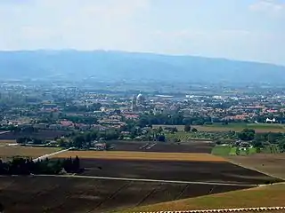 La basilique vue depuis Assise.