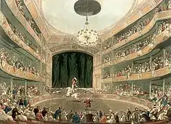 Illustration du Royal Amphitheatre : la piste et les galeries