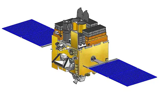 Schéma du satellite d'astronomie spatial Astrosat-1.