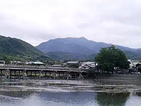 Vue du mont Atago depuis Arashiyama, Kyoto