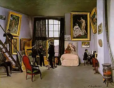 L'Atelier de la rue de la Condamine (1870) par Frédéric Bazille, Musée d'Orsay.
