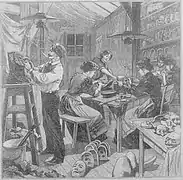 Atelier parisien de fabrication de masques de Carnaval, 1897.