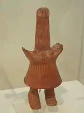 Figurine de terre cuite,VIIe siècle av. J.-C., atelier de Thèbes,modèle pour la mascotte des Jeux olympiques d'Athènes en 2004.