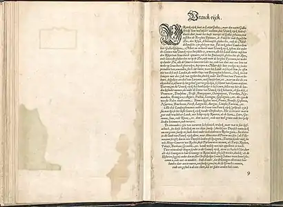 Atlas d'Abraham Ortelius (1570) - descriptif associé à la planche 16.