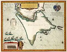 Carte de la Terre de Feu en 1635. Atlas van der Hagen, bibliothèque royale des Pays-Bas.