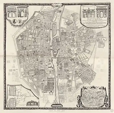 Plan de Paris de Bullet et Blondel (1676)