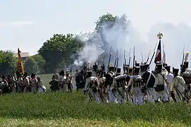 Attaque de cavalerie alliée sur les canons français.