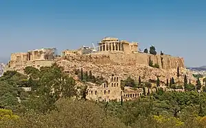 Panorama sur l'acropole d'Athènes depuis le monument de Philopappos.