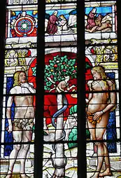 Tentation d'Adam et Ève dans la chapelle du Purgatoire.