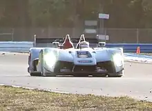 Audi R15 pilotée par Tom Kristensen lors des 12 Heures de Sebring 2009.