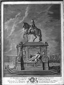 Le premier monument, représenté par Jean Audran (1667-1756)