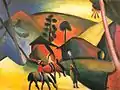 August Macke: Les Indiens à cheval aujourd'hui au musée Lenbachhaus de Munich