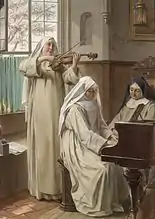 Musique au couvent, W. A. Roesler, XIXe siècle.