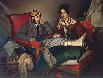 Le Colonel Beauvais Pocque blessé au siège de Rambouillet, 1830, musée des Beaux-Arts de Rouen.