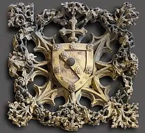 Clef de voûte aux armoiries de Bernard de Rousergue.