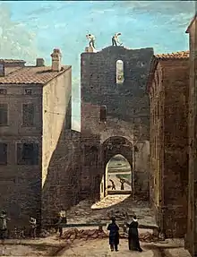 Félix Saurine, La Démolition de la porte Montoulieu (1826).