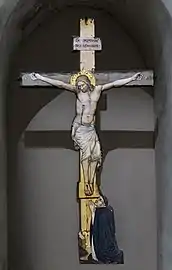Anonyme (Italie du sud), Christ en croix avec l’orant du cardinal Godin.