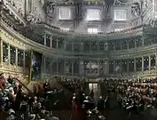 Le Sénat du royaume de Sardaigne dans le palais Madame à Turin, présidé par Cesare Alfieri di Sostegno (1860)