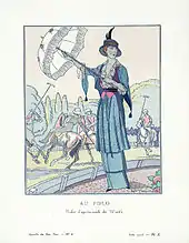 « Au polo.Robe d'après-midi de Worth. »La Gazette du Bon Ton, 1913.