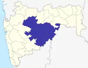 Localisation de Division d'Aurangabad, Maharashtra जळगाव विभाग