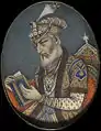 L'empereur moghol Aurangzeb portant un turban et ses ornements.