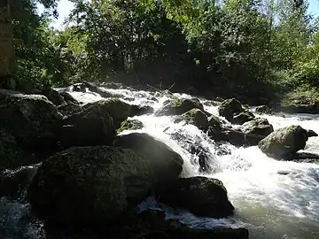 Barrage sur le Gers associé au moulin.